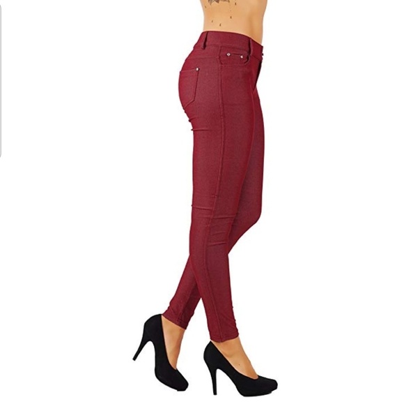 Jean Look Jeggings Slim Fit Pull Up Pants  - Picture 1 of 5